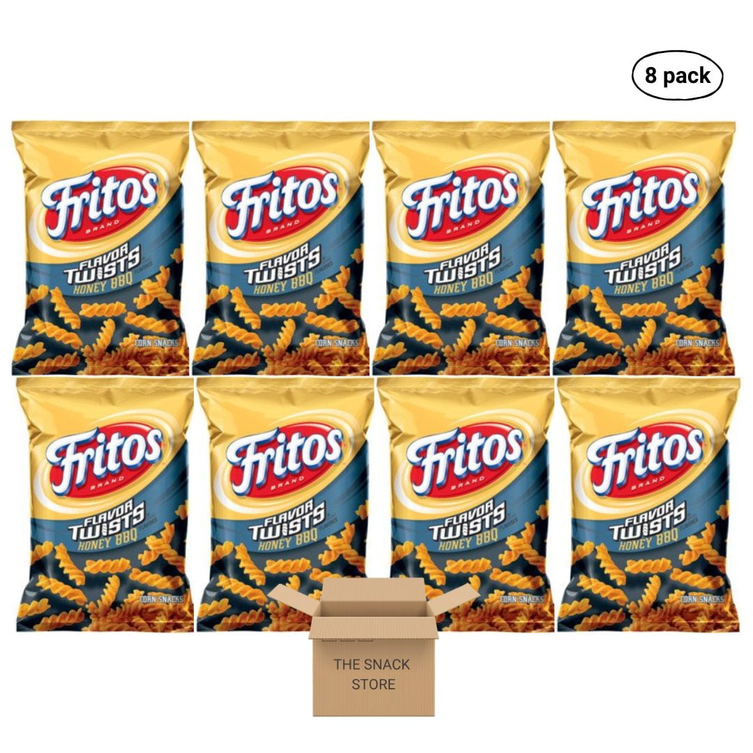 The Snack Store Bundle Fritos Flavor Twists Honey BBQ, Pack of 8 (2.25 oz Bags)