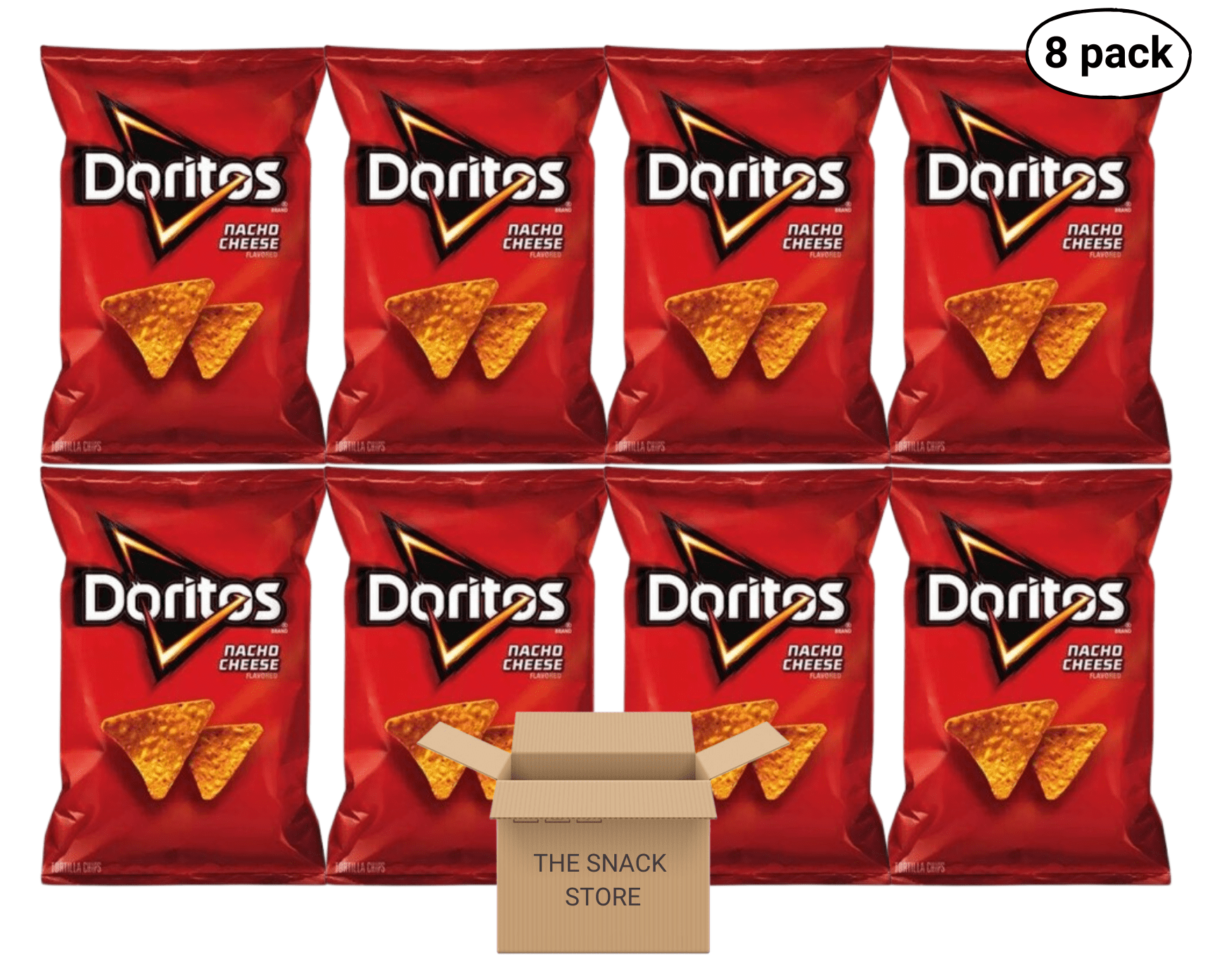 The Snack Store Doritos Nacho Cheese 2.5 oz (Pack of 8)