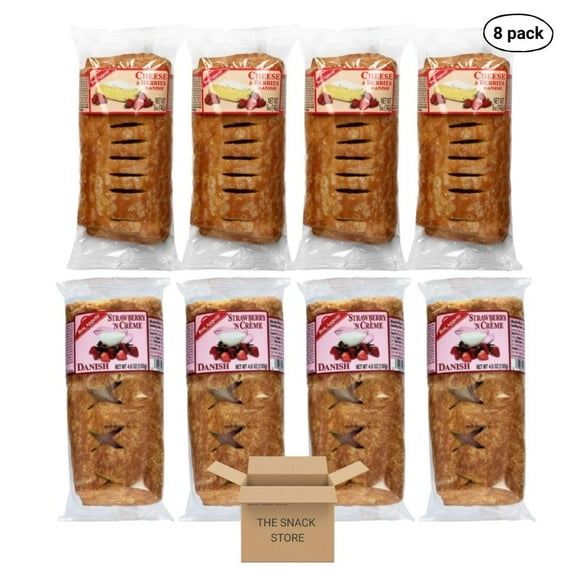 The Snack Store Variety Pack | Bon Appetit Cheese & Berries Danish and Strawberry 'N Creme Danish (8 Packs!)