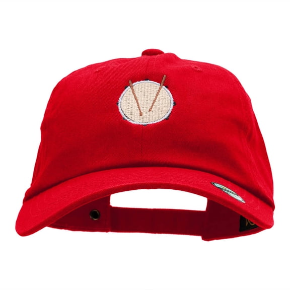 The Snare Drum Embroidered Washed Cap - Red OSFM