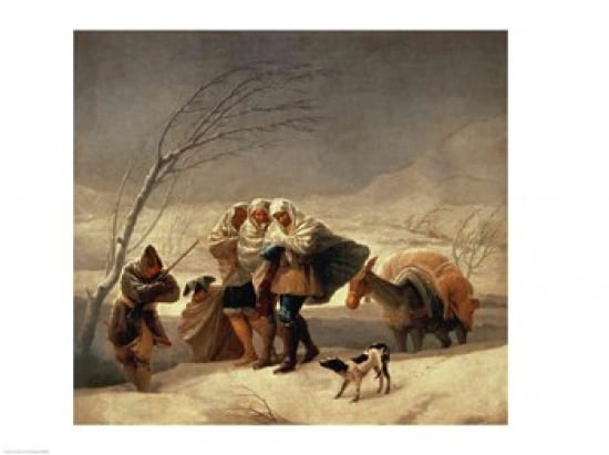 The Snowstorm 1786-87 Canvas Art - Francisco De Goya (36 x 24)