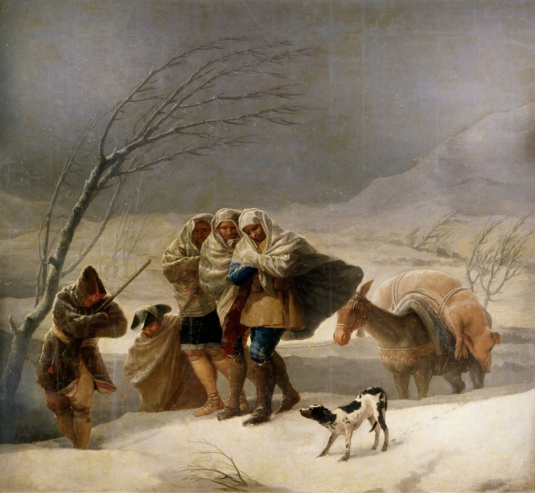 The Snowstorm Canvas Art - Francisco De Goya (18 x 24)