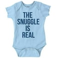 thumbnail image 1 of The Snuggle Is Real Funny Pun Cute Romper Boys or Girls Infant Baby Brisco Brands 12M, 1 of 7