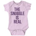 thumbnail image 1 of The Snuggle Is Real Funny Pun Cute Romper Boys or Girls Infant Baby Brisco Brands 6M, 1 of 7