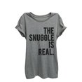 thumbnail image 1 of The Snuggle Is Real Relaxed T-Shirt Tee - Women - Deep Heather Grey - XX-Large, 1 of 2