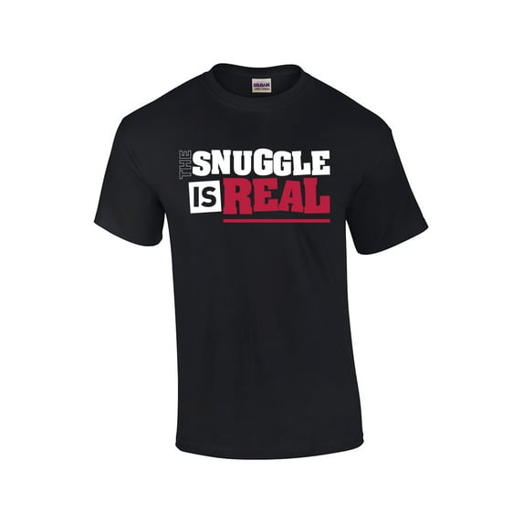 The Snuggle is Real Funny Adult Short Sleeve T-shirt-Black-XL
