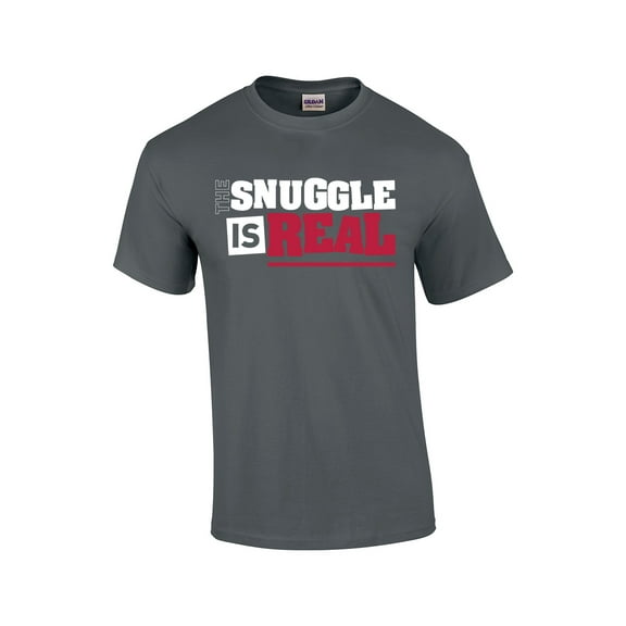 The Snuggle is Real Funny Adult Short Sleeve T-shirt-Charcoal-4Xl
