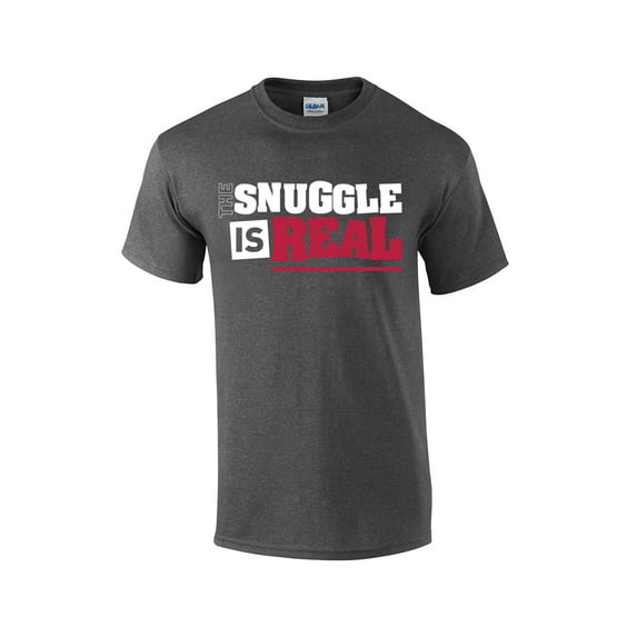 The Snuggle is Real Funny Adult Short Sleeve T-shirt-HeatherGray-Medium