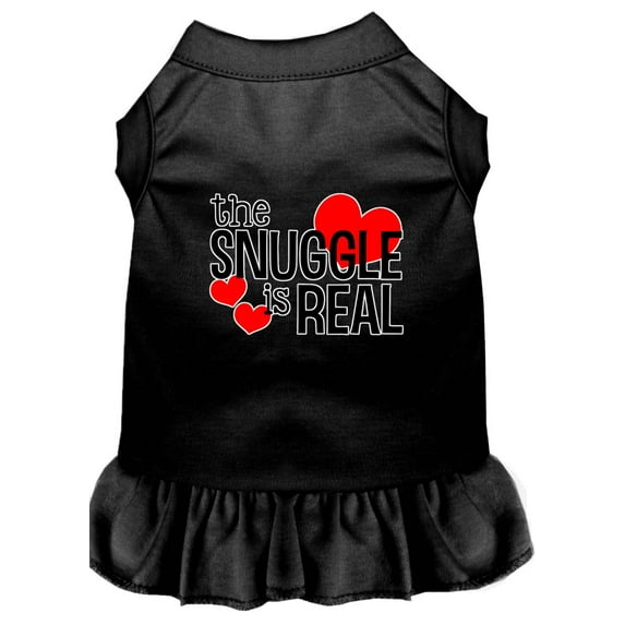 Dog Dress, Pet Dog Cat Dress Screen Printed, "The Snuggle Is Real"