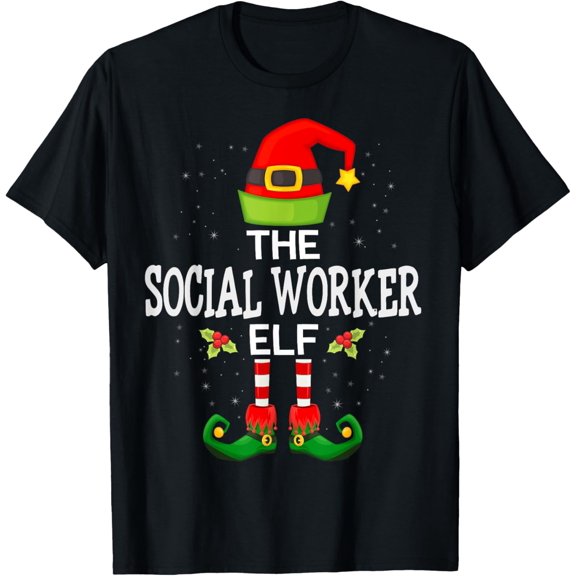 The Social Worker Elf Christmas Family Matching Pajama T-Shirt
