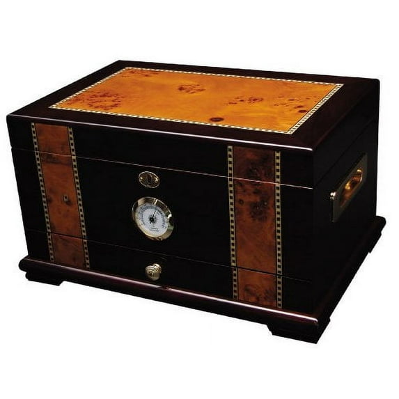 The Solana Cigar Humidor, 100 Cigar Capacity, High Gloss Rosewood
