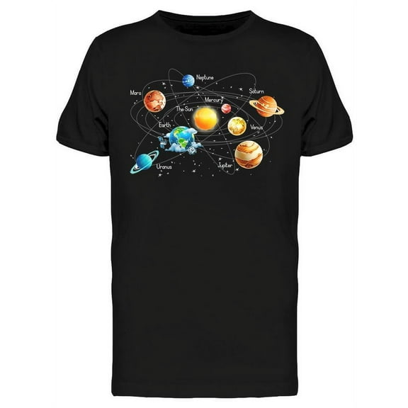 The Solar System Sketch T-Shirt Men -Image by Shutterstock, Male x-Large