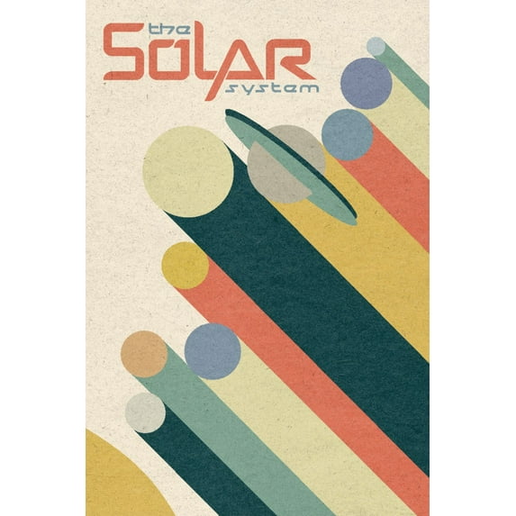 The Solar System, Vintage Planet Poster (24x36 Giclee Gallery Art Print, Vivid Textured Wall Decor)
