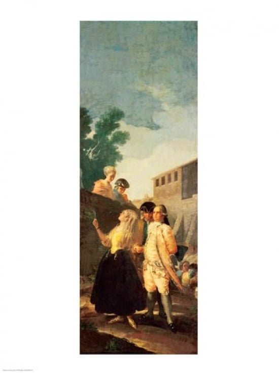 The Soldier and the Young Lady Canvas Art - Francisco De Goya (24 x 36)