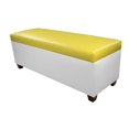 thumbnail image 1 of The Sole Secret Mid Century Modern White Vinyl Shoe Storage Bench Yellow, 1 of 5