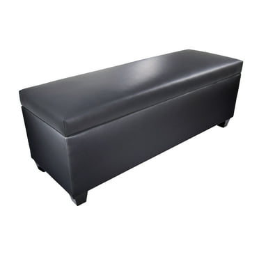 The Sole Secret  Retro Dark Grey Vinyl Shoe Storage Bench Storage Benches,Entryway Dark Grey