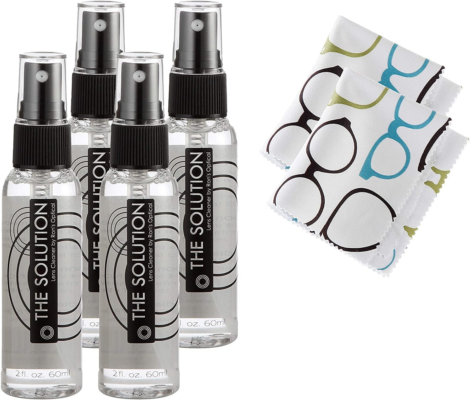 The Solution Lens Cleaner Spray 42oz Alcohol Free Eyeglass Lens Cleaning Spray & 2 Microfiber