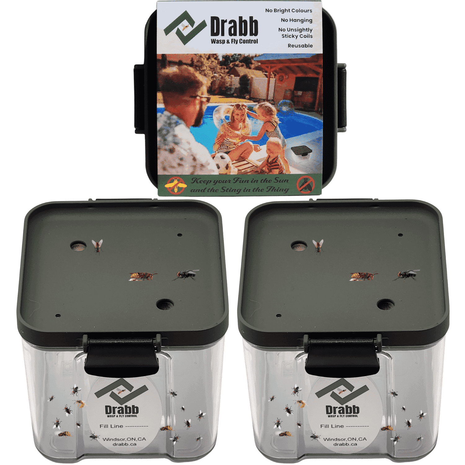 Drabb Discreet 2-Pack Wasp & Fly Traps