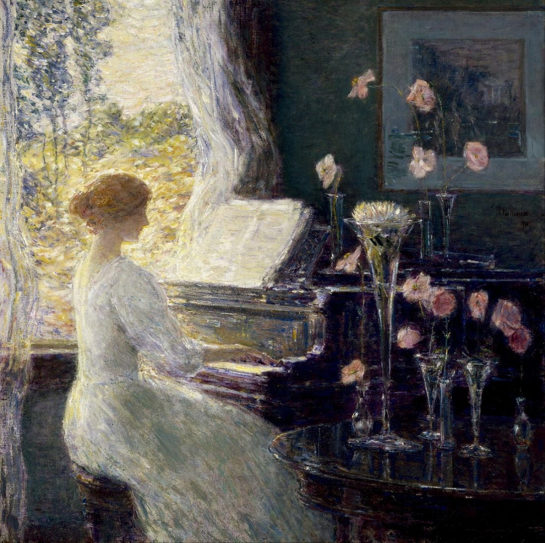 The Sonata Canvas Art - Childe Hassam (18 x 24)