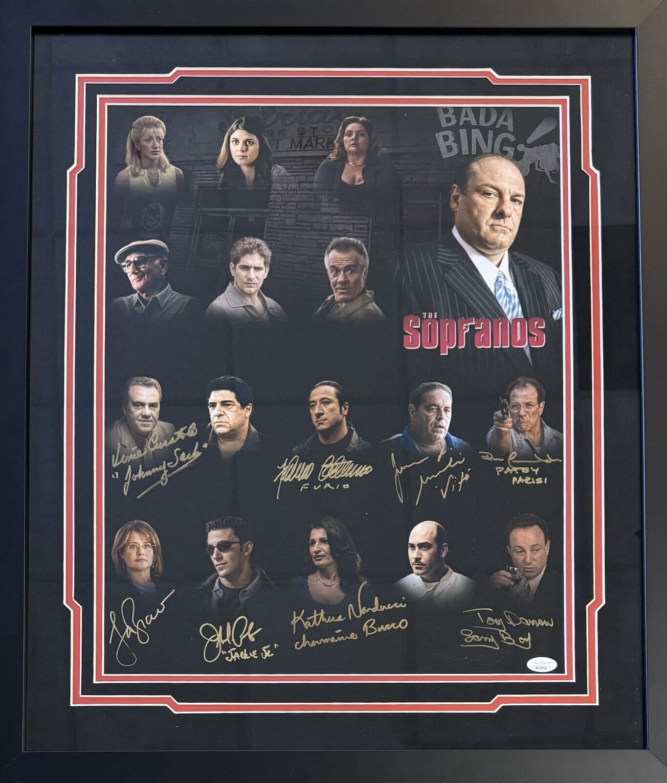 THE SOPRANOS CAST signed autographed photo silver marker graveyard scene COA Hologram main image 1