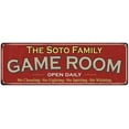 thumbnail image 1 of The Soto Family Red Game Room Metal 8x24 Sign 108240038049, 1 of 1