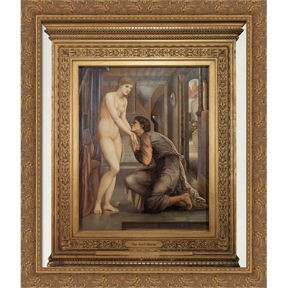 The Soul Attains 28x34 Large Gold Ornate Wood Framed Canvas Art by Edward Burne-Jones