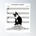 thumbnail image 1 of The Sound Of Silence Music And Cats Lover Poster Wall Art, Modern Wall Decor For Living Room Bedroom, 24x36 UNFRAMED, 1 of 2