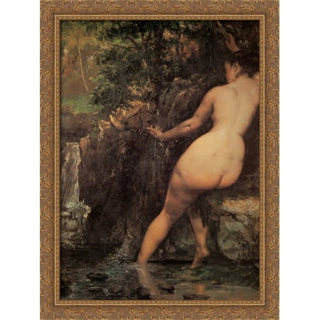 The Source 28x36 Large Gold Ornate Wood Framed Canvas Art by Gustave Courbet
