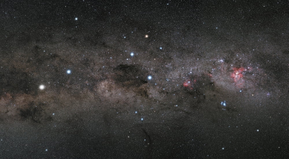 The Southern Cross and the Pointers in the Milky Way Canvas Art - Philip HartStocktrek Images (38 x 21)