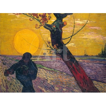 The Sower at Sunset, 1888, Figurative Scenic Unframed Premium Giclee Print Wall Art by Vincent van Gogh Sold by ArtCom