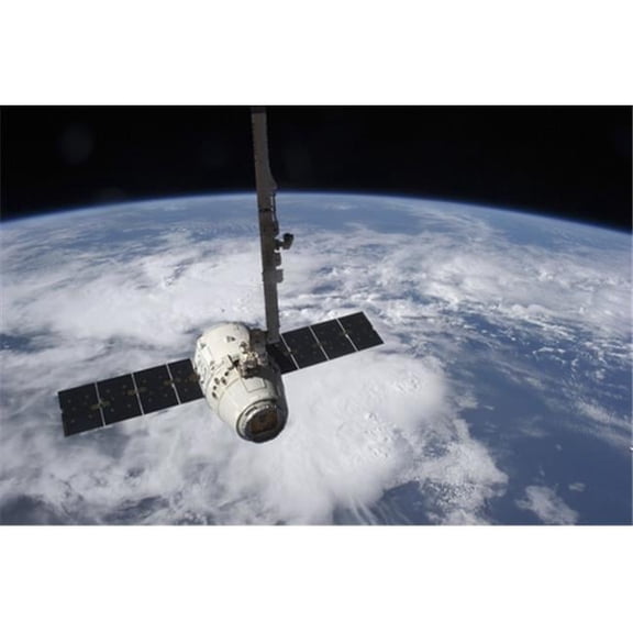 The Spacex Dragon Cargo Craft Prior To Being Released by The Canadarm2 Robotic Arm Poster Print