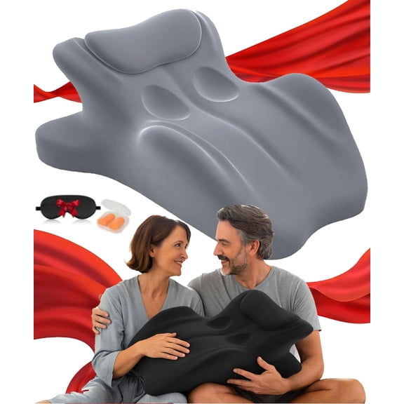 The Spark Pillow,Chiro monk Couples Comfort Cushion, 27 Degree Couples Pillow Multi Position Comfort , Ideal for Sitting and Lying(Grey)