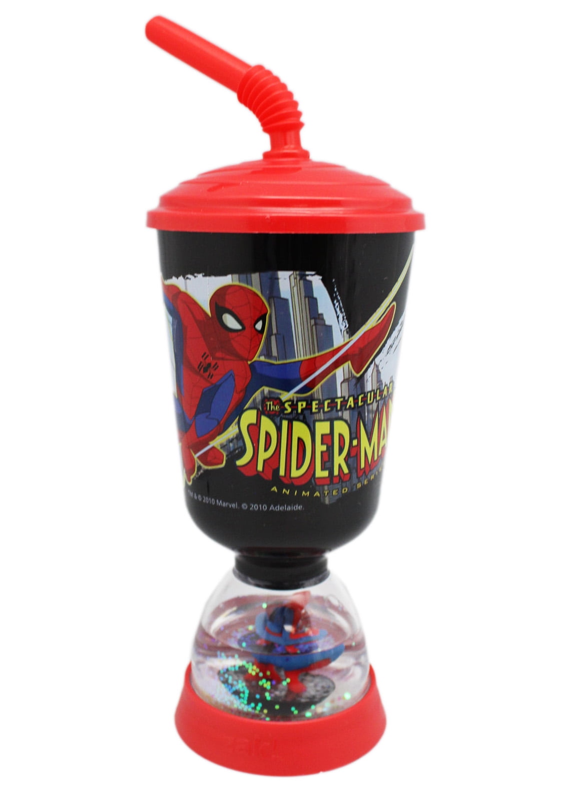 The Spectacular Spider-Man Snow Globe Bottom Kids Cup w/Reusable Straw