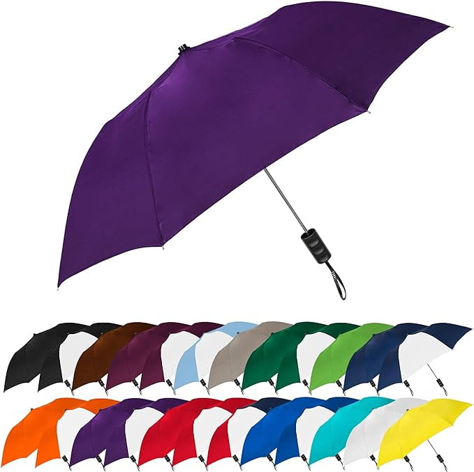 The Spectrum Popular Style 42 Automatic Open Windproof Travel Umbrella for Rain Wind Sun Sturdy Lightweight Small Portable Folding Umbrella for Men and Women Purple Walmart