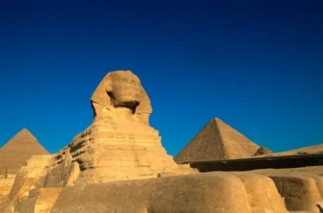 The Sphinx Pyramids at Giza Egypt Canvas Art - Kenneth Garrett DanitaDelimont (18 x 12)