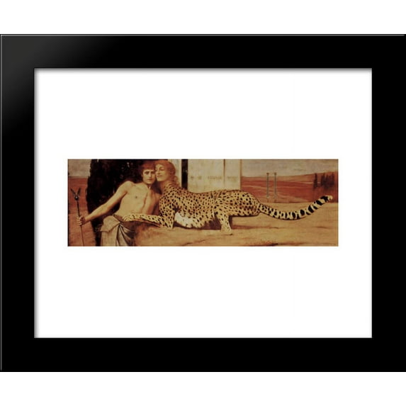 The Sphinx or The Caresses 20x24 Framed Art Print by Fernand Khnopff