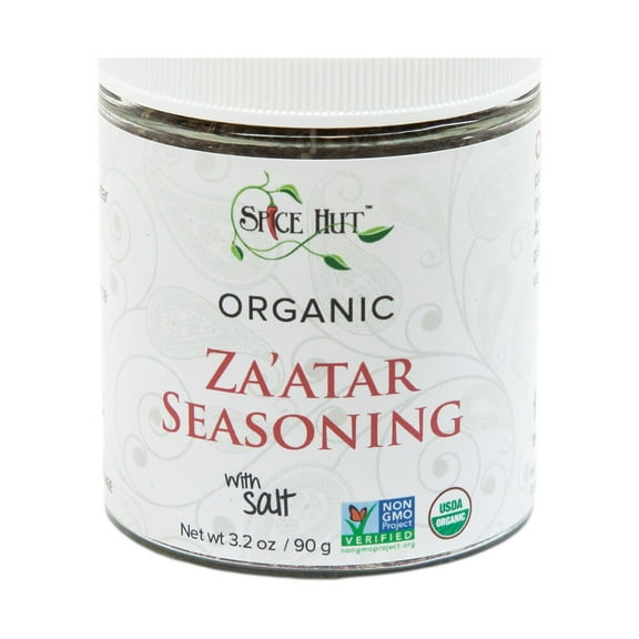 The Spice Hut - Za'atar Seasoning with Salt, Organic & Kosher, Vegan, Gluten-Free - 3.2 oz Jar