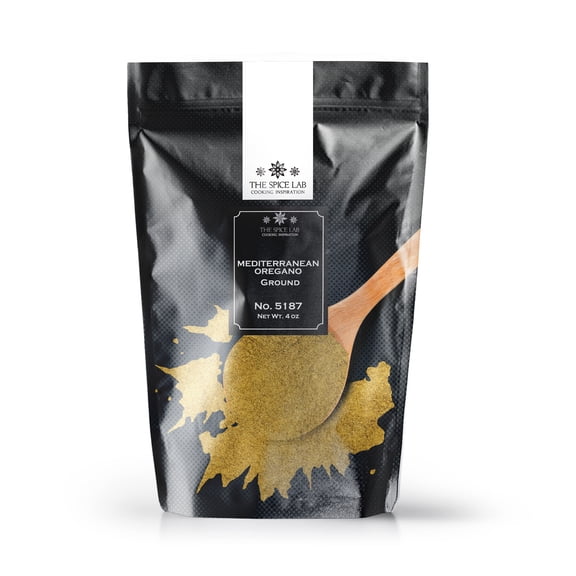 The Spice Lab Ground Mediterranean Oregano - Kosher Gluten-Free Non-GMO All Natural Spice - 4 oz Resealable Bag - 5187