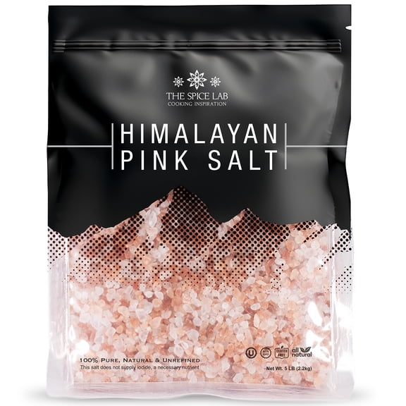 The Spice Lab Pink Himalayan Salt - Coarse Gourmet Pure Crystal - Nutrient and Mineral Dense for Health - Kosher and Natural Certified - 5 Pound