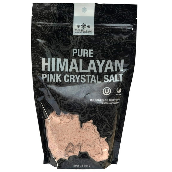 The Spice Lab Himalayan Salt - Fine 2 Pounds - Pink Himalayan Salt is Nutrient and Mineral Dense for Health - Gourmet Pure Crystal - Kosher & Natural Certified