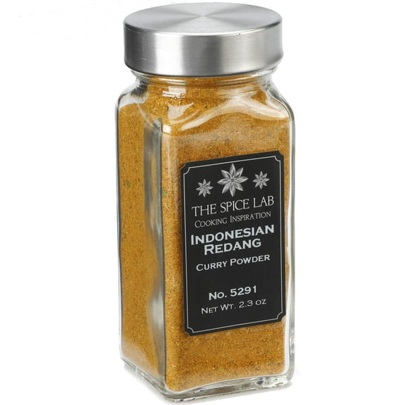 The Spice Lab Indonesian Rendang Curry Powder - Kosher Gluten-Free Non-GMO All Natural Brand - (2.3 oz) French Jar - 5291