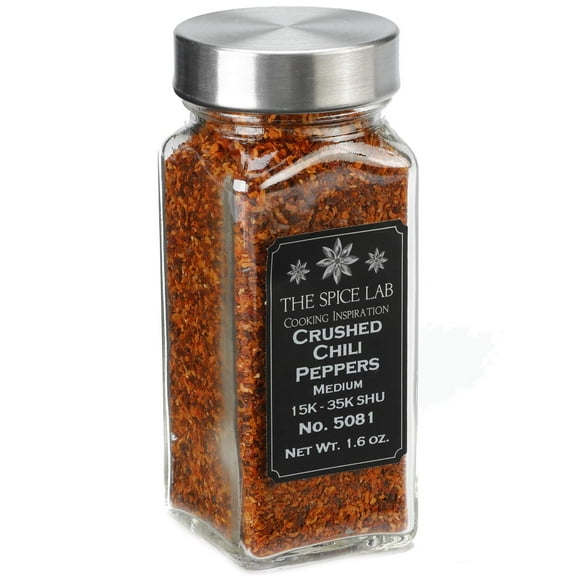 The Spice Lab Italian Crushed Red Pepper Flakes, Medium, 1.8 oz French Jar - All Natural Kosher Non GMO Gluten Free - 5081