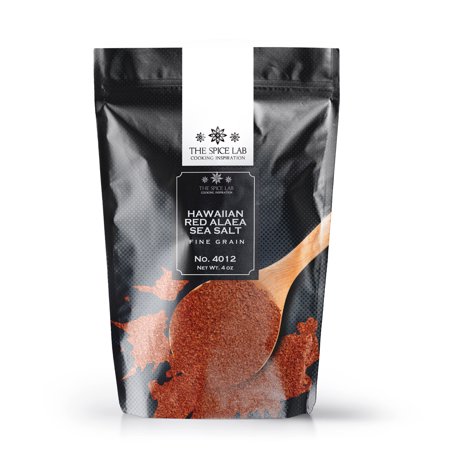 The Spice Lab No. 12 - Hawaiian Red Alaea Fine Salt - Premium Gourmet Salt - Kosher Gluten-Free Non-GMO All Natural Brand - 4 oz Resealable Bag