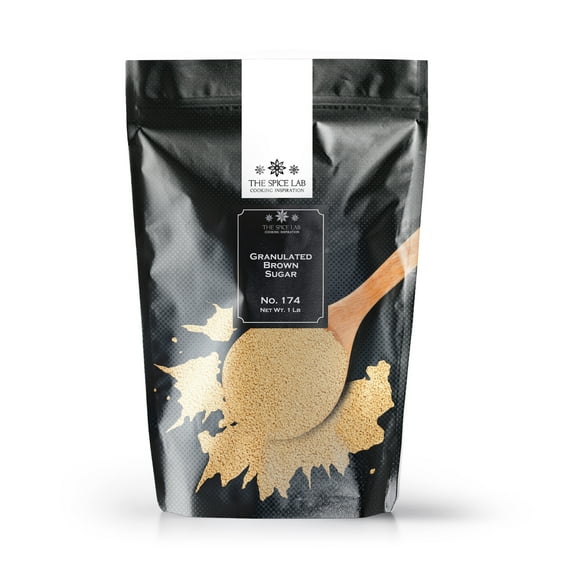 The Spice Lab No. 174 - Granulated Brown Sugar - All Natural Kosher Non GMO Gluten Free Sugar - 1 lb Resealable Bag