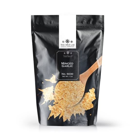 The Spice Lab No. 30 - Minced Garlic - Gluten-Free Non-GMO All Natural Spice - 1 lb Resealable Bag