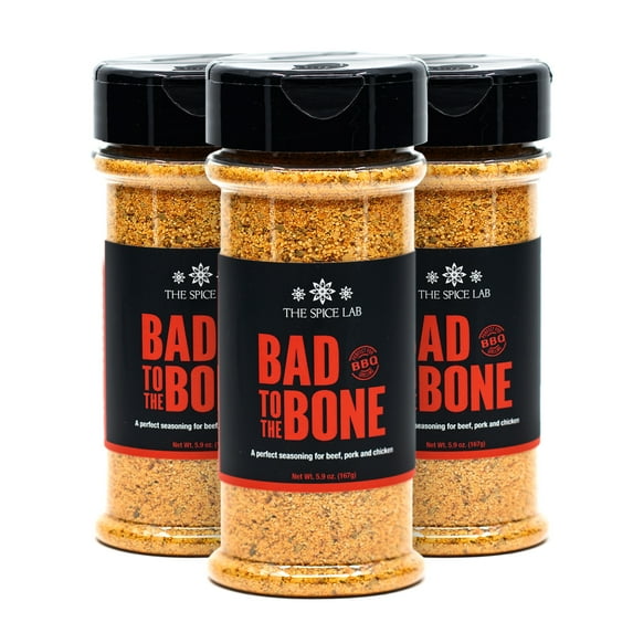 The Spice Lab No. 7012 - Bad To The Bone BBQ Rub - Shaker Jar 3 Pack