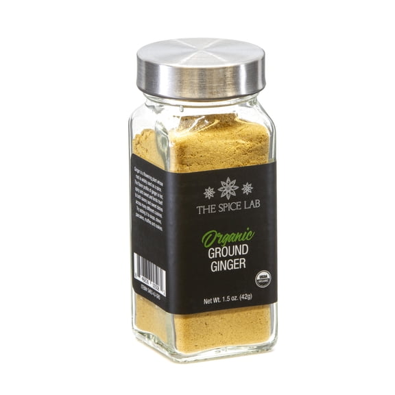 The Spice Lab Organic Ground Ginger - Kosher, Gluten-Free, Non-GMO - 1.5 oz French Jar - Ground Ginger for Asian and Indian Cooking - 5463