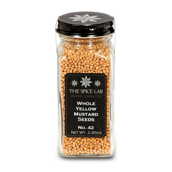 The Spice Lab Whole Yellow Mustard Seeds - Kosher Gluten-Free Non-GMO All Natural Spice - 5042 - French Jar
