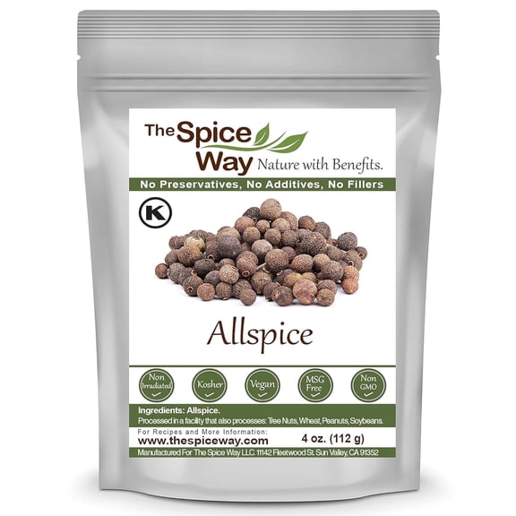 The Spice Way Allspice Whole - European Asian and American Cuisine Spice Blend - 4 oz.