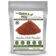 The Spice Way Ancho Pepper Powder - Mexican cuisine - Powdered Spice– All Natural – Resealable Pouch – 4 Oz.